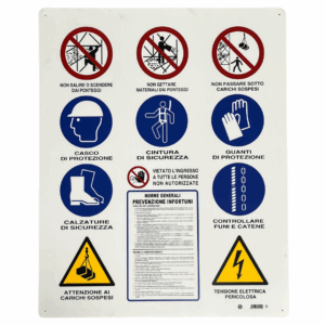 Cartello 12 simboli cantiere
