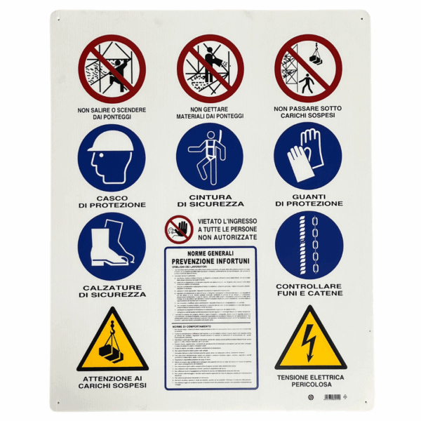 Cartello 12 simboli cantiere